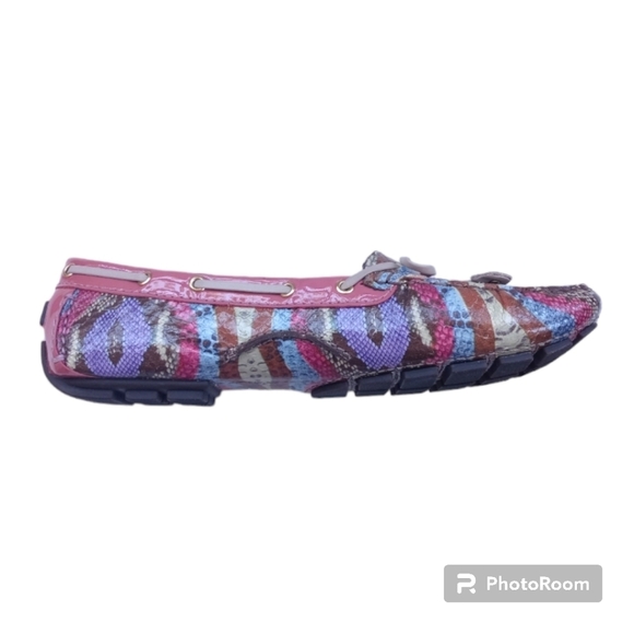 🩷Marc Joseph New York Cypress Hill Multi Camelia Snake Leather Moccasin S… - Picture 12 of 14